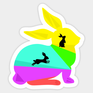 Colorful rabbit Sticker